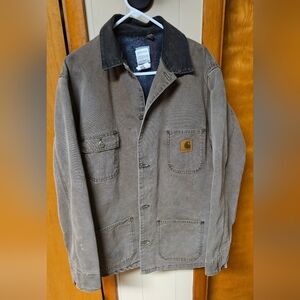 Carhartt Men's Vintage Blanket Lined Chore Jacket Light Brown